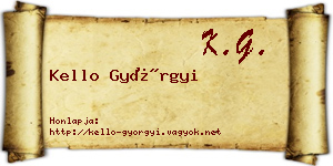 Kello Györgyi névjegykártya
